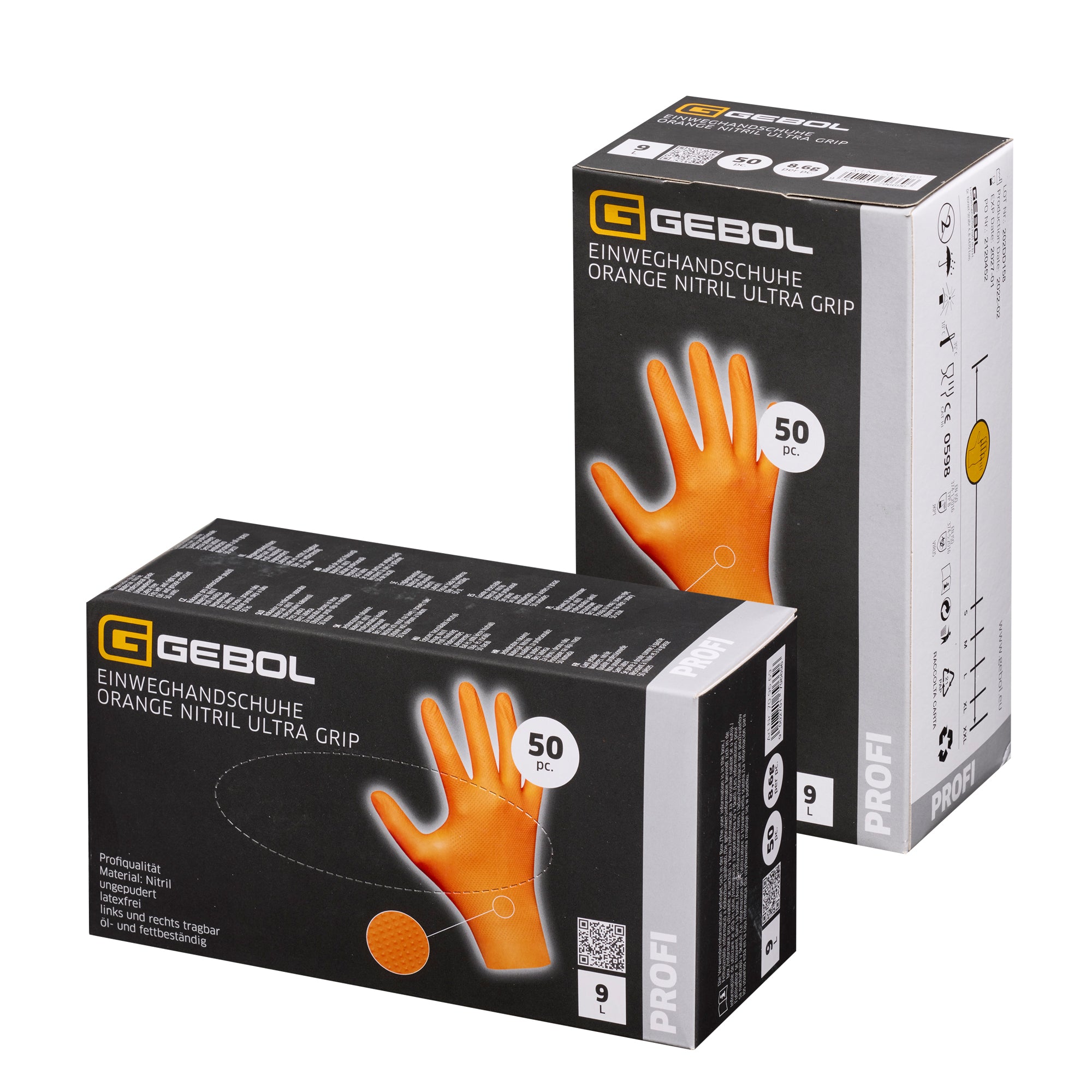 Einweghandschuh Orange Nitril Ultra Grip ungepudert