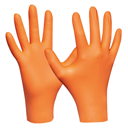 Einweghandschuh Orange Nitril Ultra Grip ungepudert
